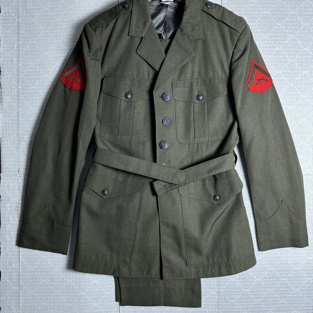 US Marines USMC Enlisted Service Lance Corporal Men's Jacket Coat 42R Pants 33L